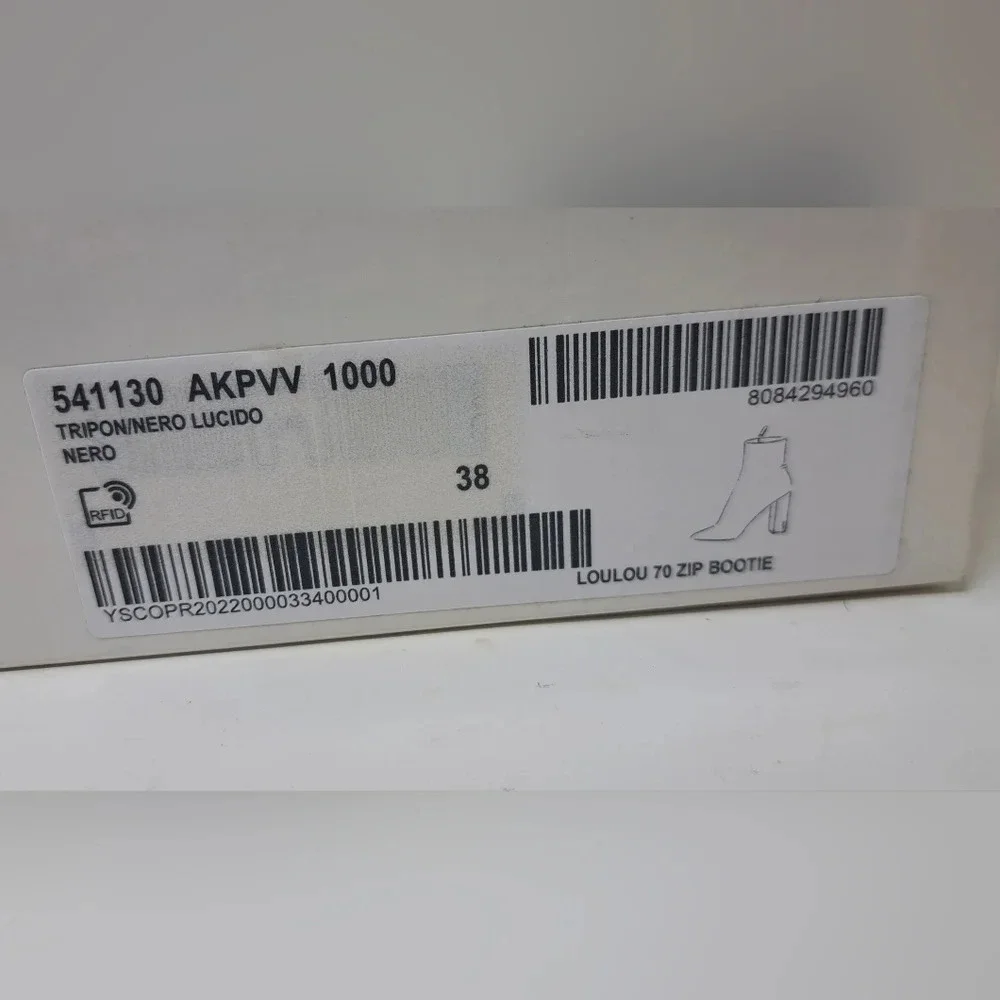 NWT Saint Laurent Paris LouLou 70 Zip Booties Ankle Boots Black Leather 38EU 8US - Picture 13 of 16